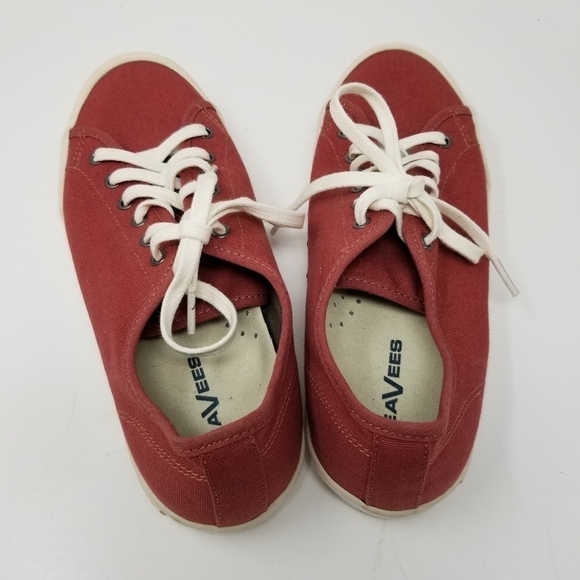 Seavees Monterey Sneakers Standard Red Ochre Lace Up Canvas Womens Size 10 Shoes - Picture 8 of 12